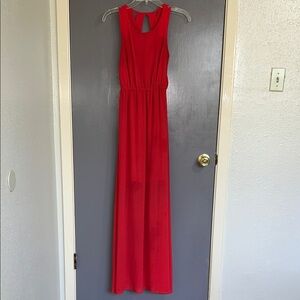 Ya Los Angeles Red Sleeveless Maxi Dress with Keyhole Back Detail Small